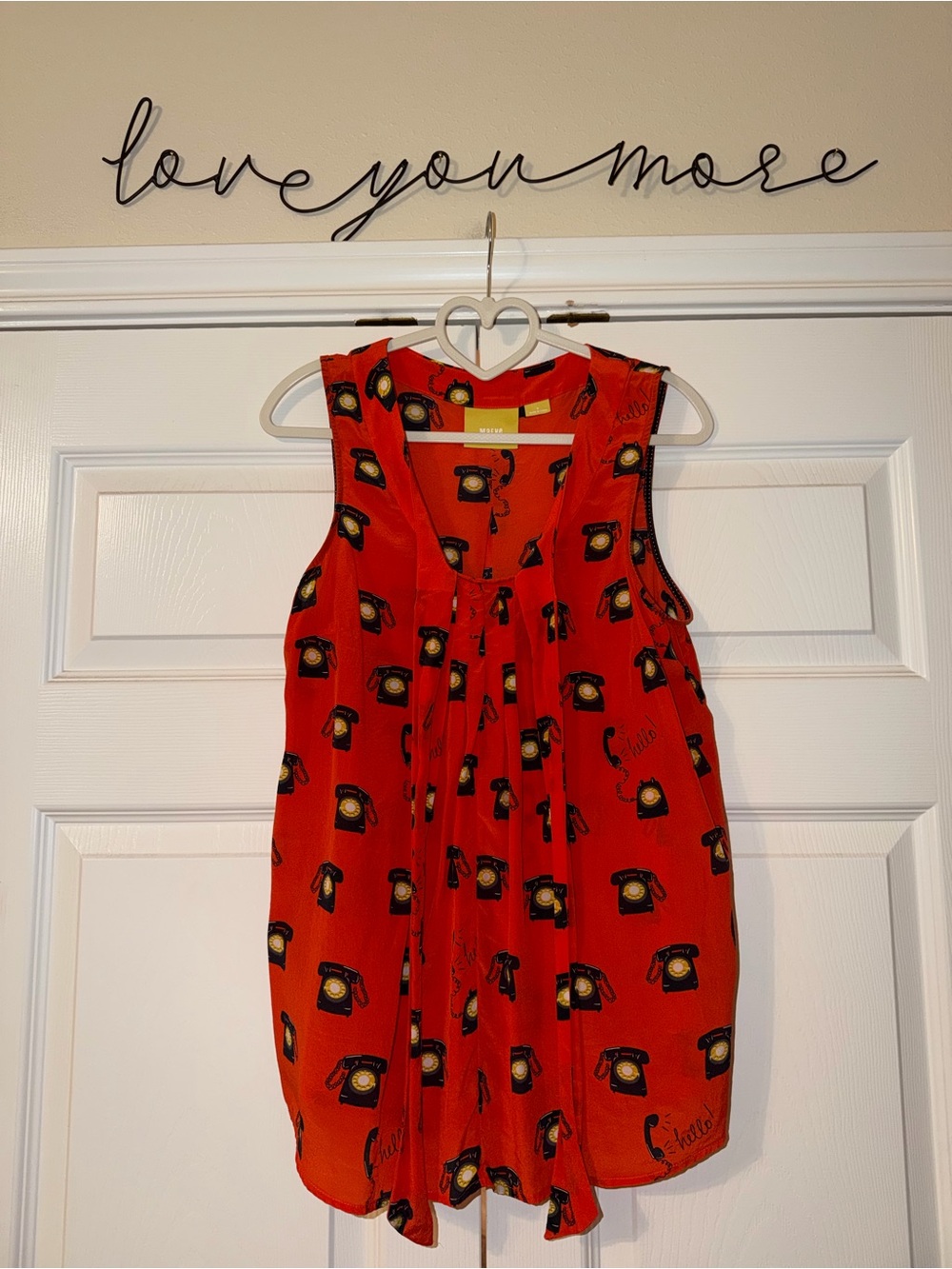 Maeve Red Telephone-Print Blouse
